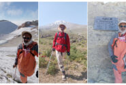 کریم فروتن، جانباز سرافراز شیروانی، قله دماوند را برای نوزدهمین بار فتح کرد