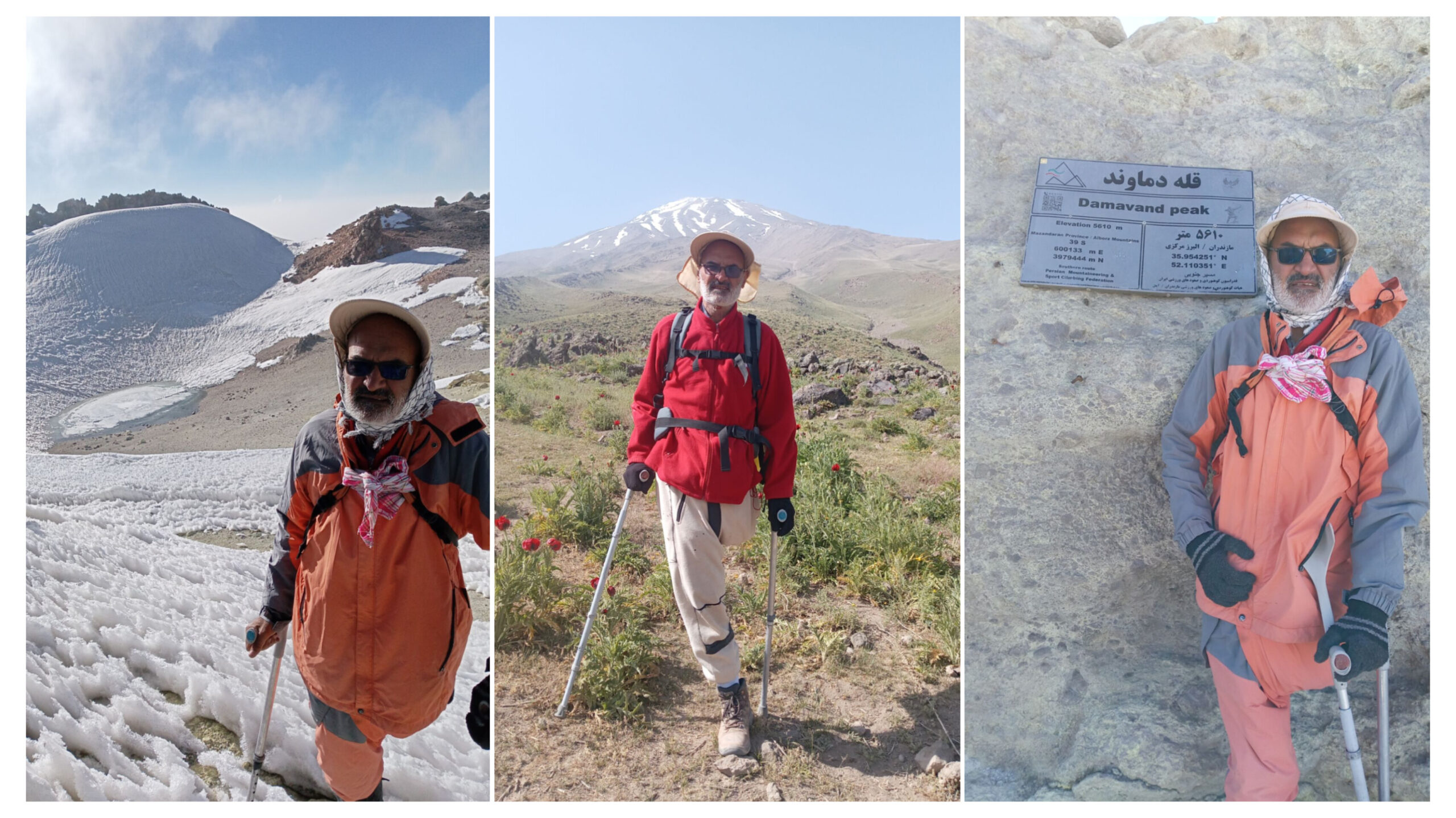 کریم فروتن، جانباز سرافراز شیروانی، قله دماوند را برای نوزدهمین بار فتح کرد
