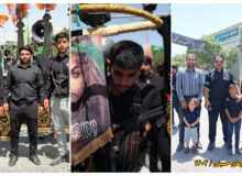 ورزشکاران شیروانی در روز تاسوعا و عاشورا، همراه با علم حضرت عباس (ع)